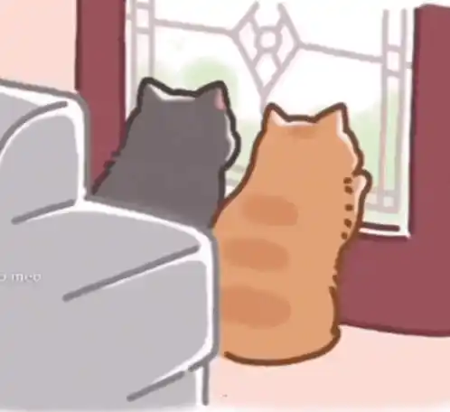 Hyejinsgenre Cute Cat Couple Blushing