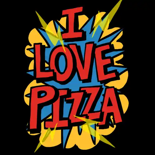 I Love Pizza Comic Style