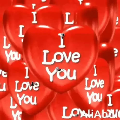 Floating Red Hearts with 'I Love You'