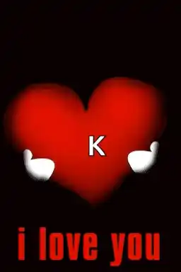 I Love You K Heart Message