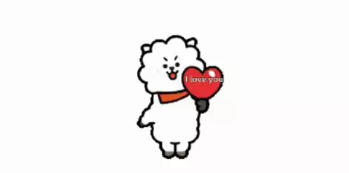 Cute BT21 RJ Says I Love You with Heart
