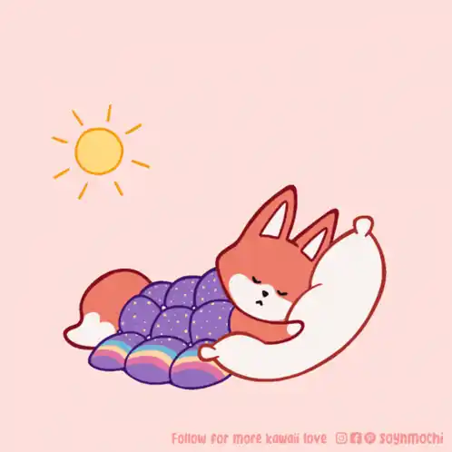 Cute Fox Sleeping - Kawaii Love