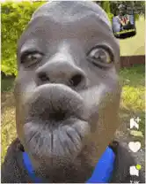 Man's Funny 'I Love You Kiss' Face