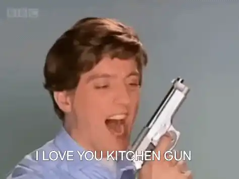 I Love You Kitchen Gun BBC Sketch