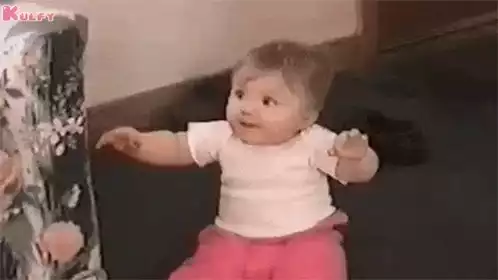 Baby's Excited First Ice Cream Taste