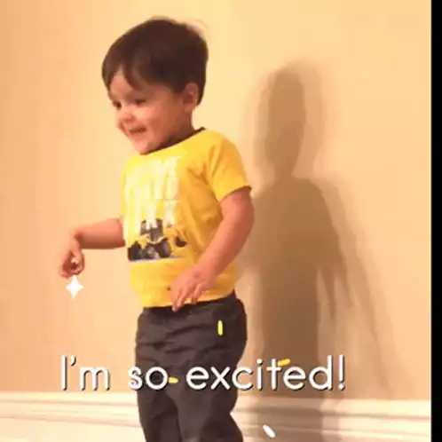 Excited Giddy Kid Says 'I'm So Excited!'