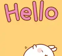 Kawaii Molang Bunny Says Hello