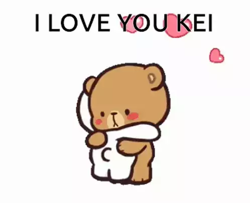 Cute Bears Hugging: I Love You Kei