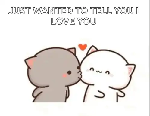 Cats Kissing with I Love You Message