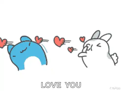 Kitty and Bunny Blow Love You Kisses