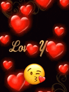 Love You Hearts & Kiss Emoji
