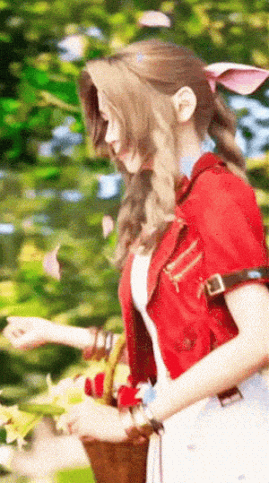 Final Fantasy VII: Aerith with a Flower