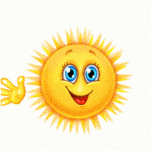 Smiling Cartoon Sun Waving Hello