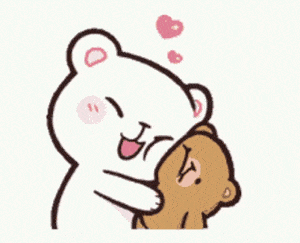 Cute Love Bears Kiss and Hug