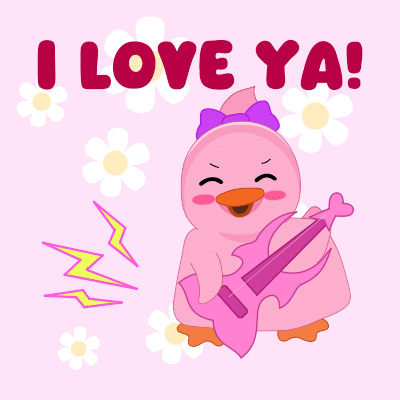 Cute Duck Rocking Out: I Love Ya!