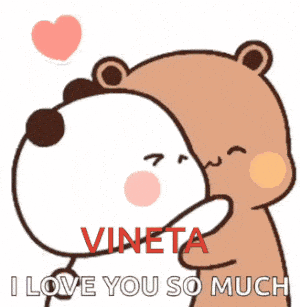 Cartoon Bears Hugging with 'I Love You So Much'