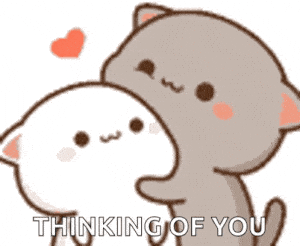 Cute Mochi Cats Hugging: Thinking of You