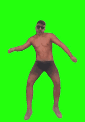 Bomzh Zigmars Naked Dance on Green Screen