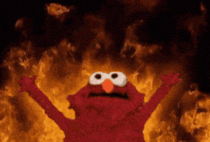 Elmo Excited in Fuego