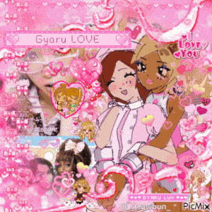 Pink Gyaru Gal Love Aesthetic Collage