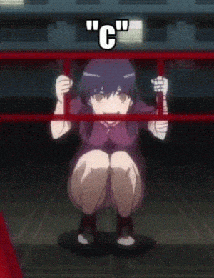 Excited Anime Girl with Letter C