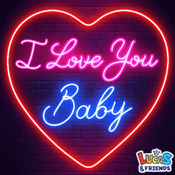 Neon Heart 'I Love You Baby' Sign