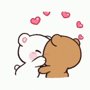 Cute Animated Bears Kissing - Love You