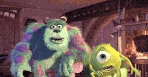 Pixar's Mike and Sully Excited Reaction