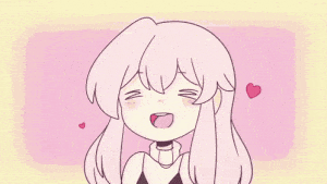 Happy Pink Hair Anime Girl