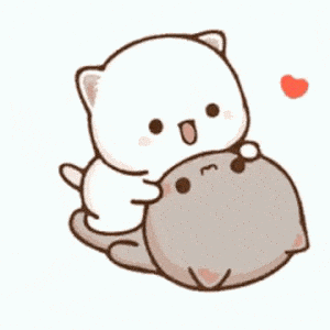 Cute Cartoon Cats Kissing Gif