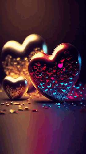 Glowing Love Hearts