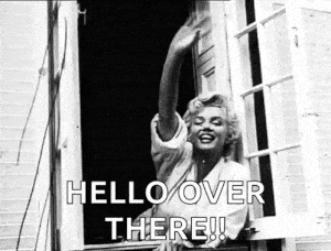 Marilyn Monroe Waves 'Hello Over There!'