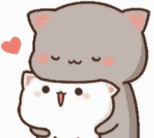Cute Cartoon Cats Hugging with Love