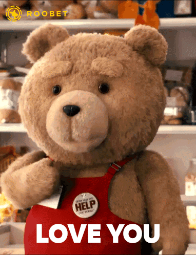 Ted the Bear Blows a Kiss with Love You