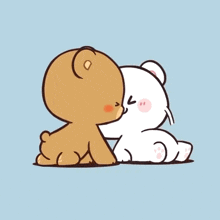 Cute Cartoon Bears Kissing