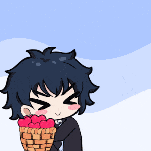 Cute Anime Boy Sending Love with Hearts