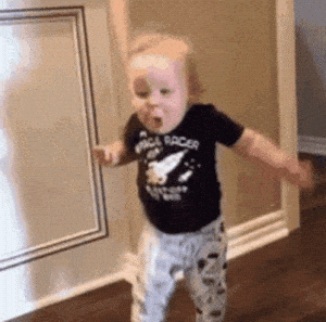 Excited Baby's Energetic Run