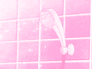 Pink Aesthetic Anime Shower Scene