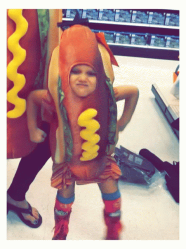 Excited Hotdog Kid Dancing
