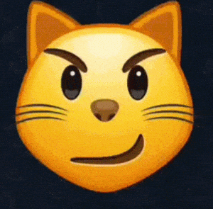 Animated Cat Emoji: Smirk & Surprise