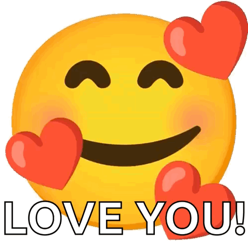 Love You Emoji with Hearts
