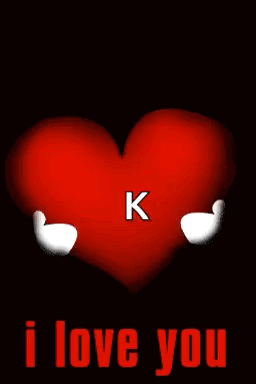 I Love You K Heart Message