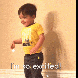 Excited Giddy Kid Says 'I'm So Excited!'