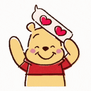 Pooh Bear Shows Love with Heart Eyes