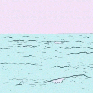 Aesthetic Pink Sea Waves Drawing