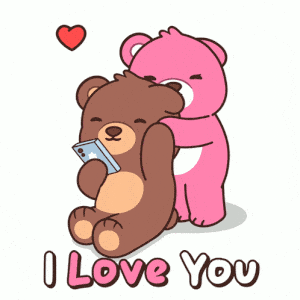 Cute Teddy Bears Hugging - I Love You