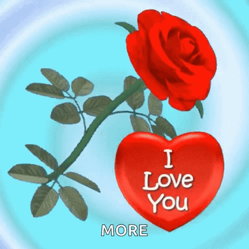 I Love You & I Miss You Rose Heart Animation