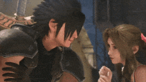 Aerith & Zack Fair's Playful Shove (Final Fantasy VII)