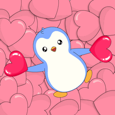 Cute Penguin with Hearts