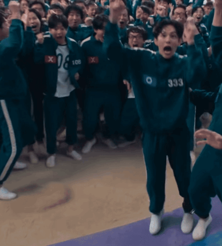 Myung Gi Player 333 Excited Jumping